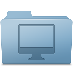 Computer Folder Blue Icon 256x256 png